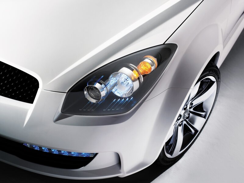 close-up of car headlight