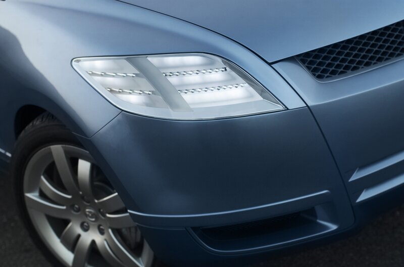 close-up of car headlight