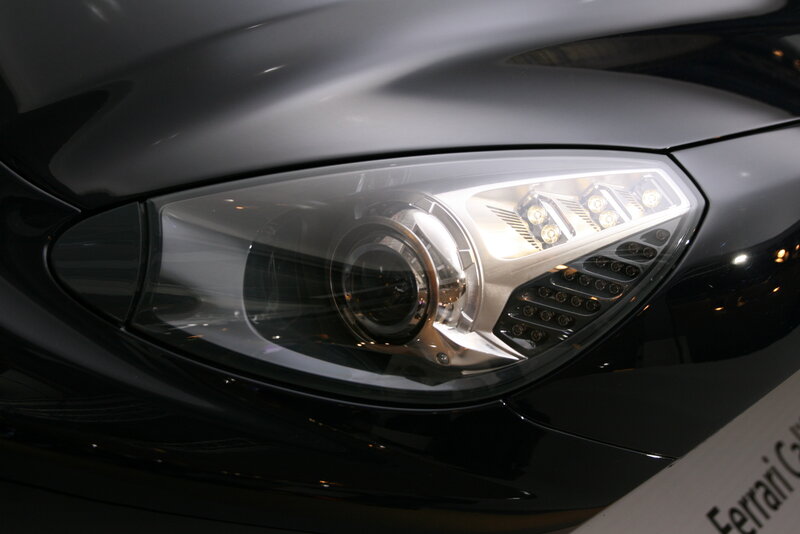 close-up of car headlight