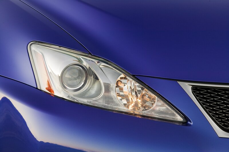 close-up of car headlight