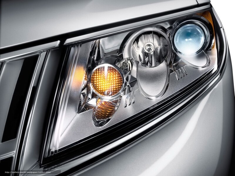 close-up of car headlight