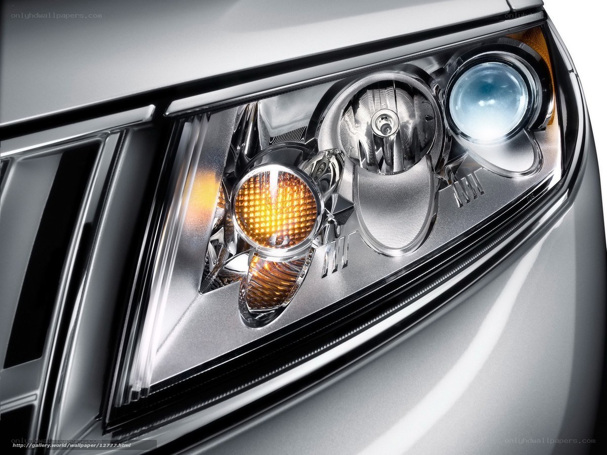 close-up of car headlight