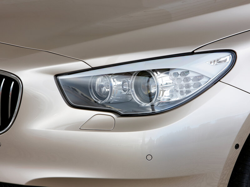 close-up of car headlight