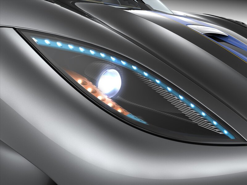 close-up of car headlight