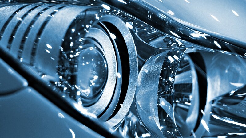 Close-up of car headlight