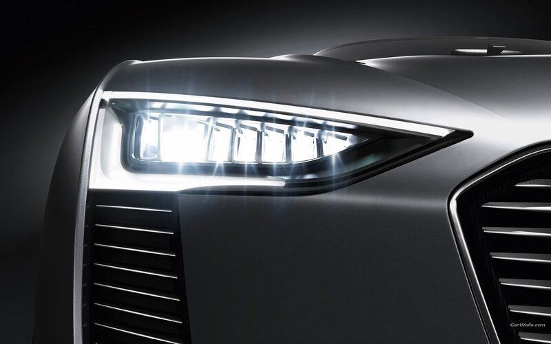 close-up of car headlight