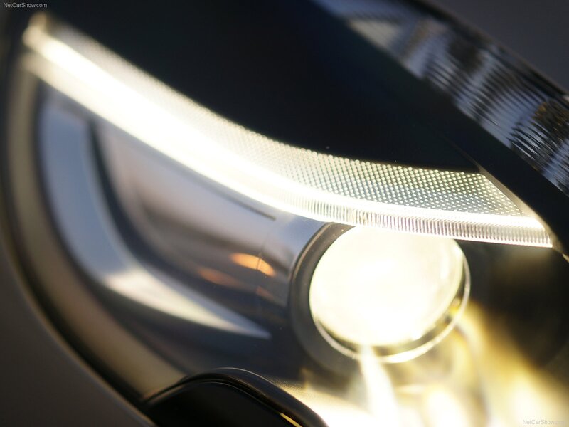 close-up of car headlight