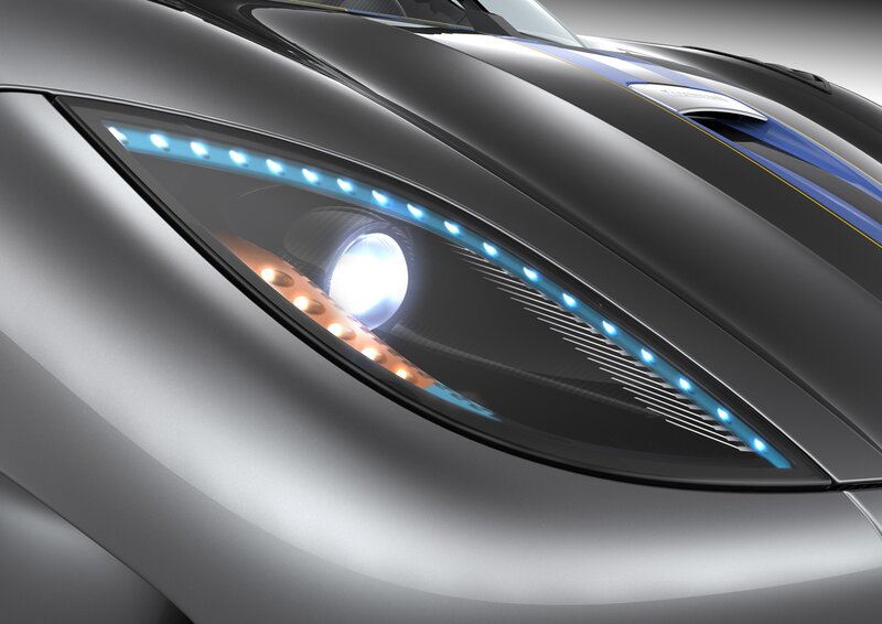 close-up of car headlight
