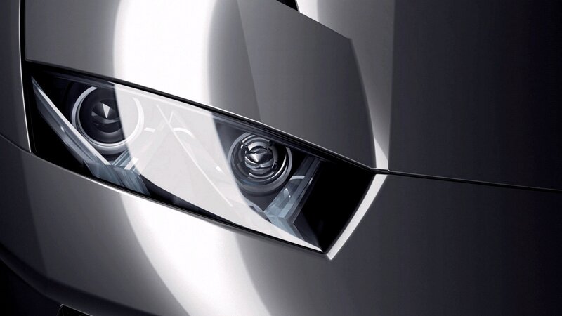 close-up of car headlight
