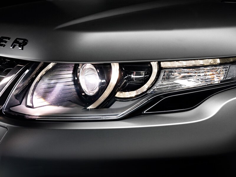 close-up of car headlight