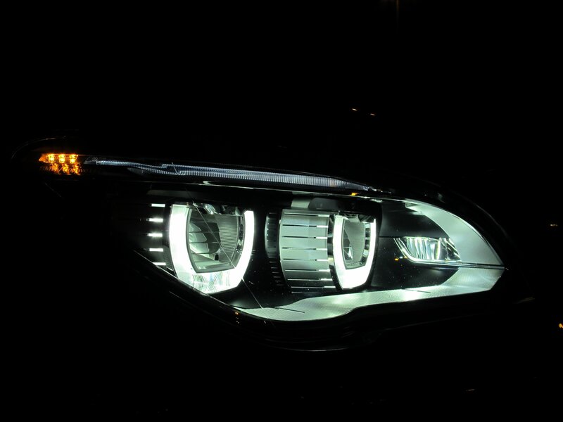 close-up of car headlight