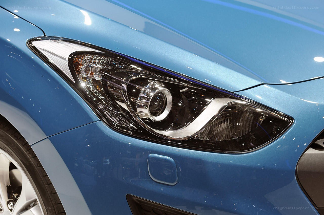 Close-up of car headlight