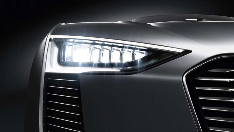 close-up of car headlight