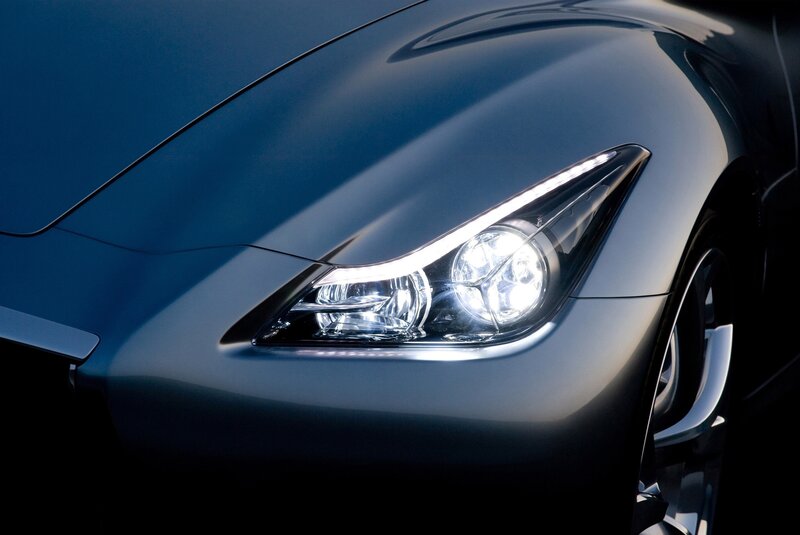 close-up of car headlight
