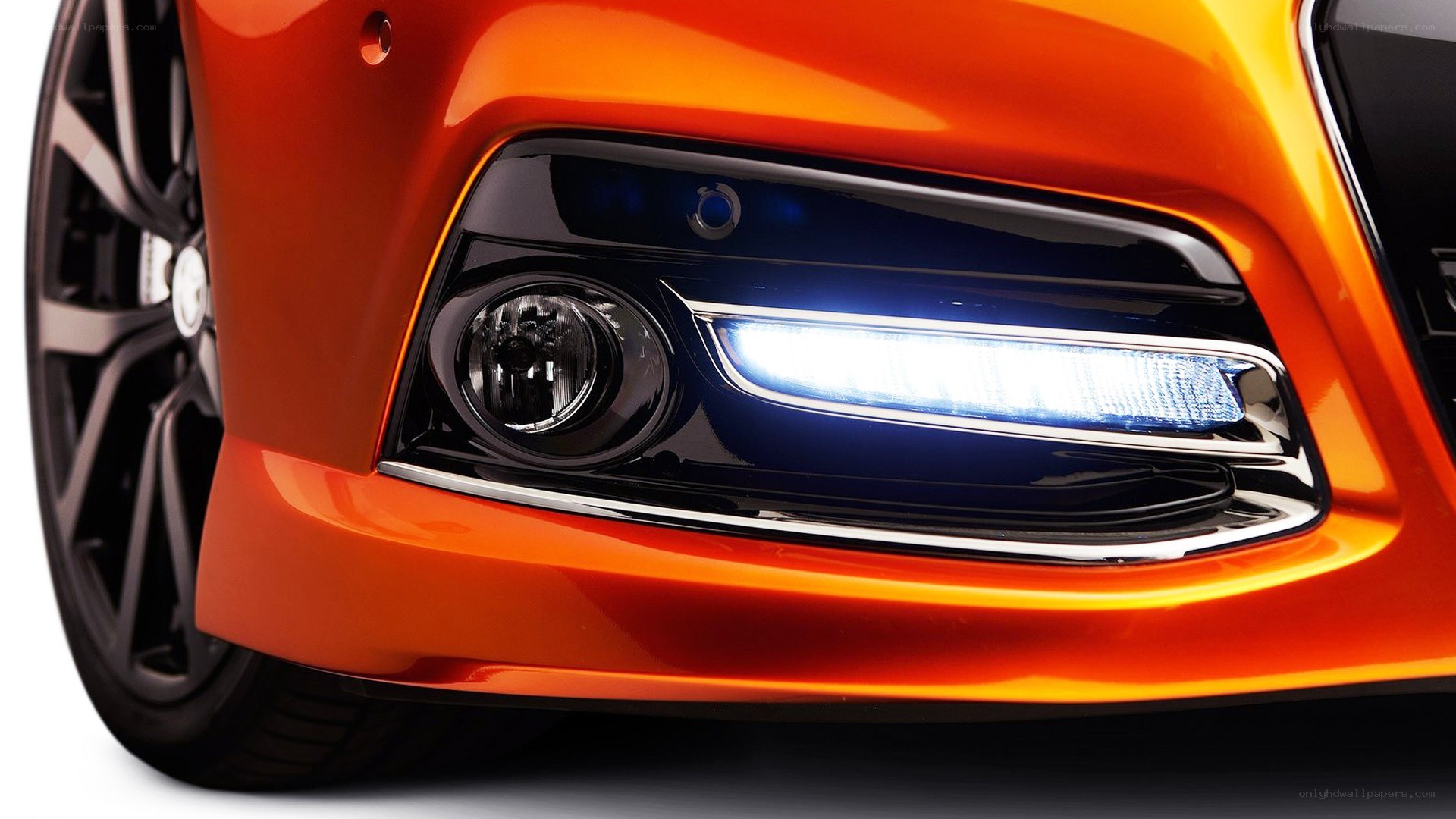 close-up of car headlight