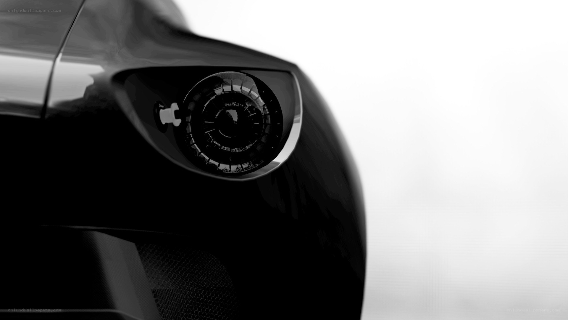 close-up of car headlight