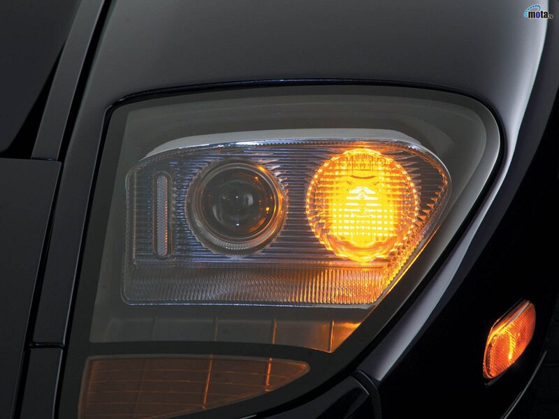close-up of car headlight