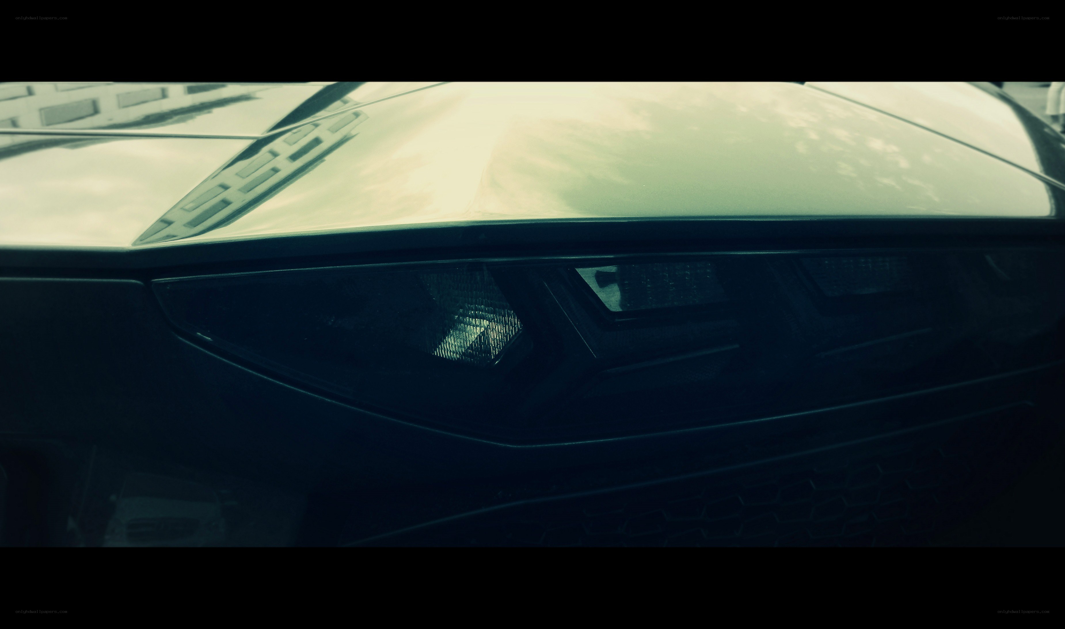 close-up of car headlight