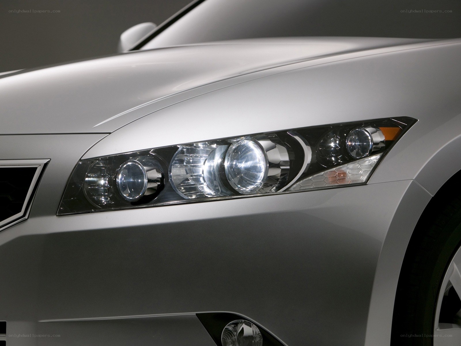 close-up of car headlight