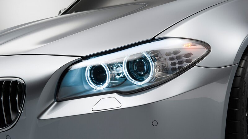 Close-up of Car Headlight — Silver, Neutral