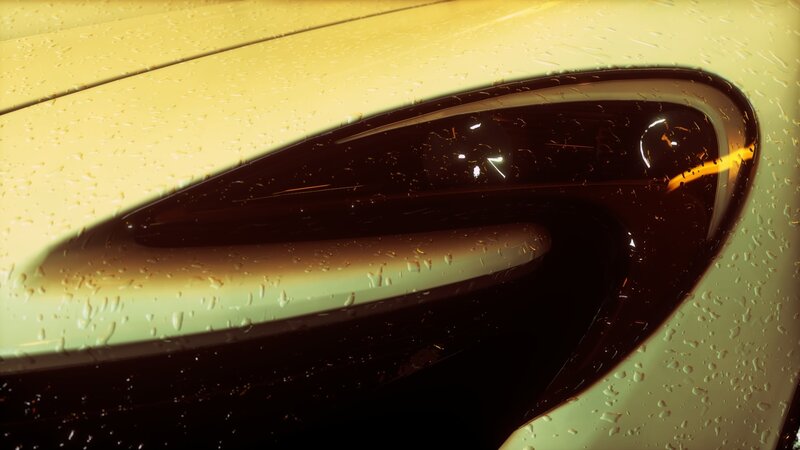 Close-up of Car Headlight — Yellow