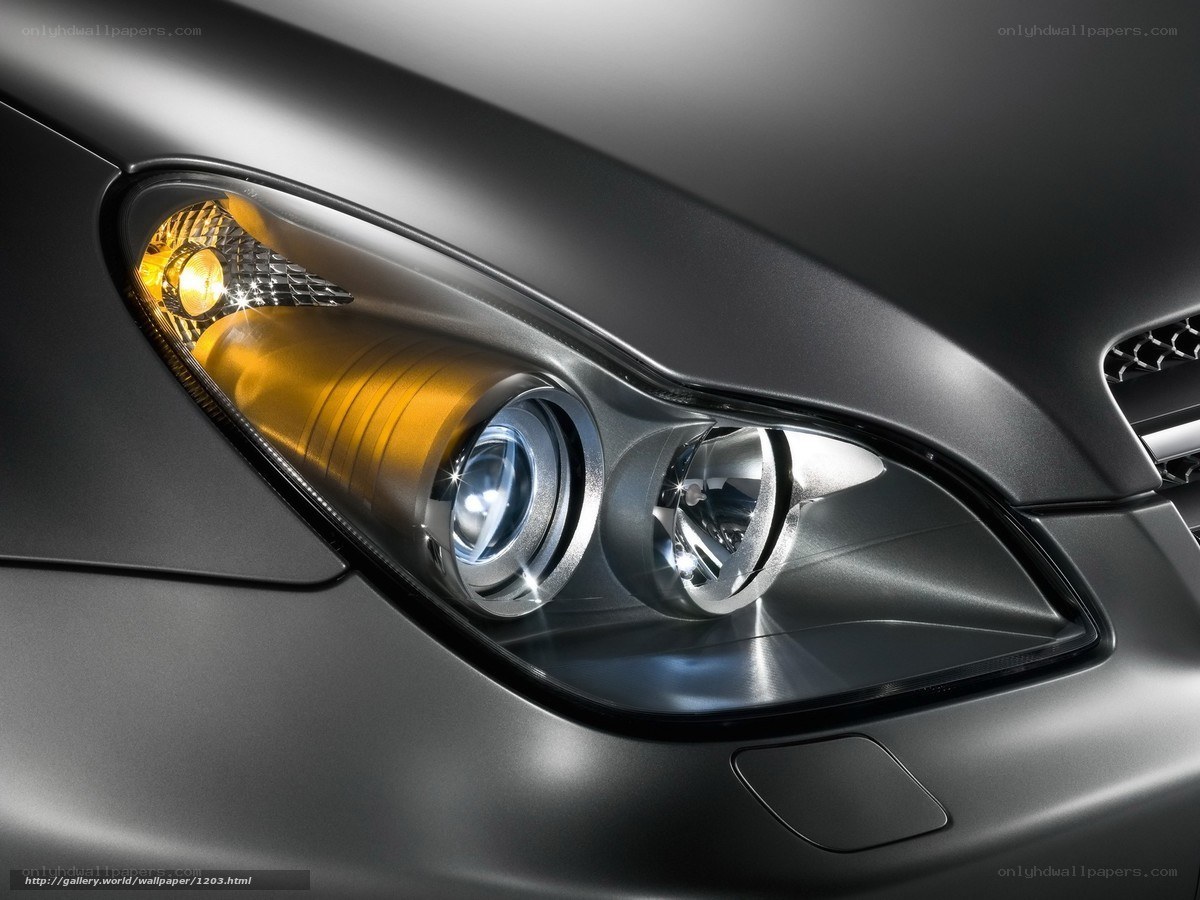 close-up of car headlight