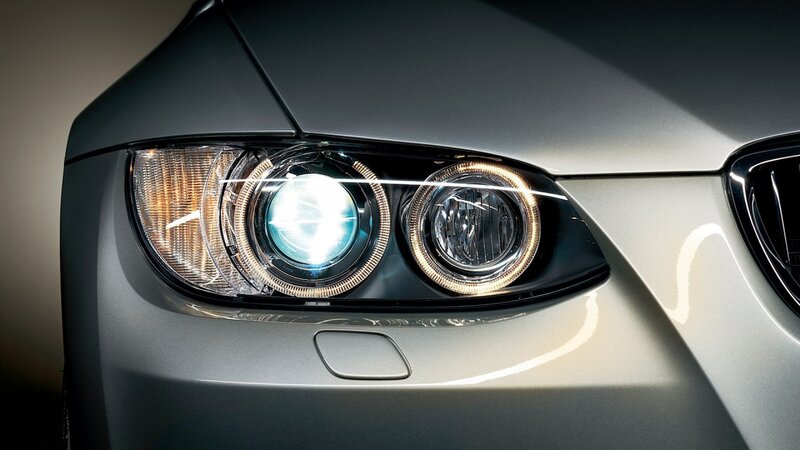 close-up of car headlights