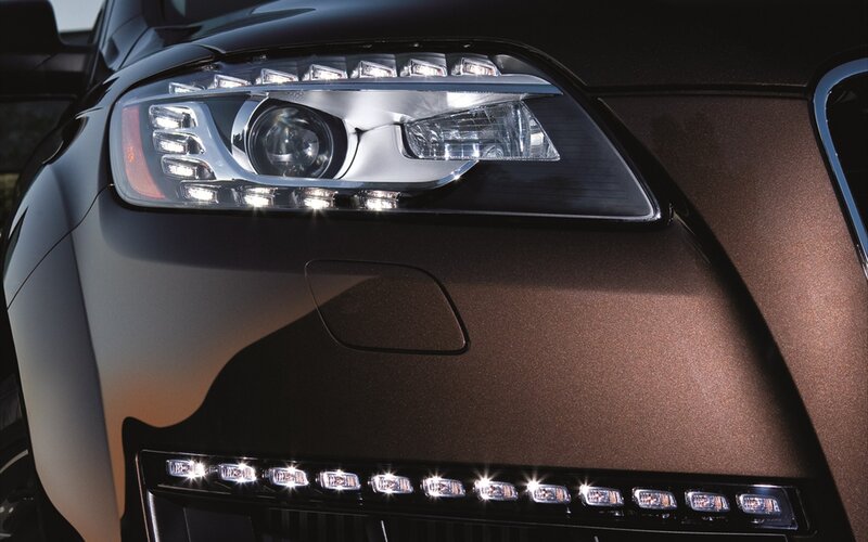 close-up of car headlights