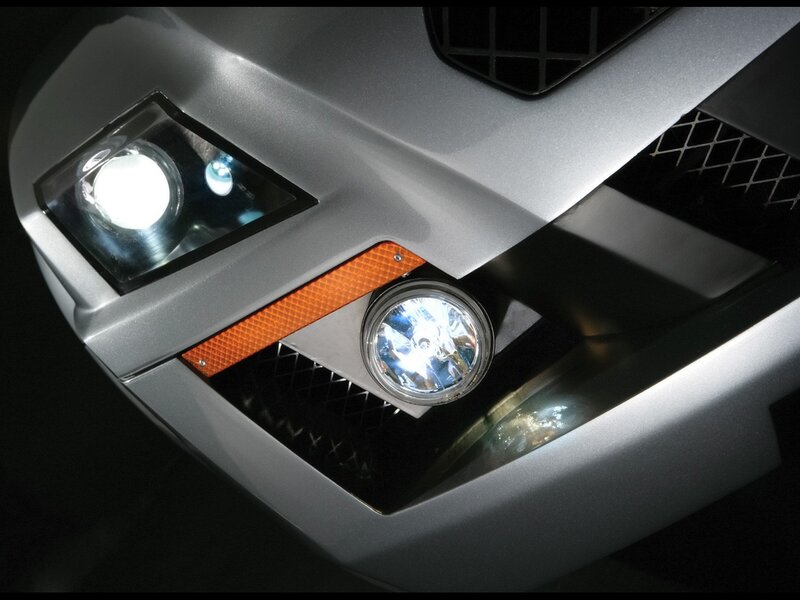 close-up of car headlights
