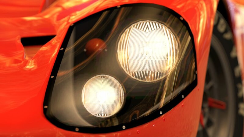 close-up of car headlights