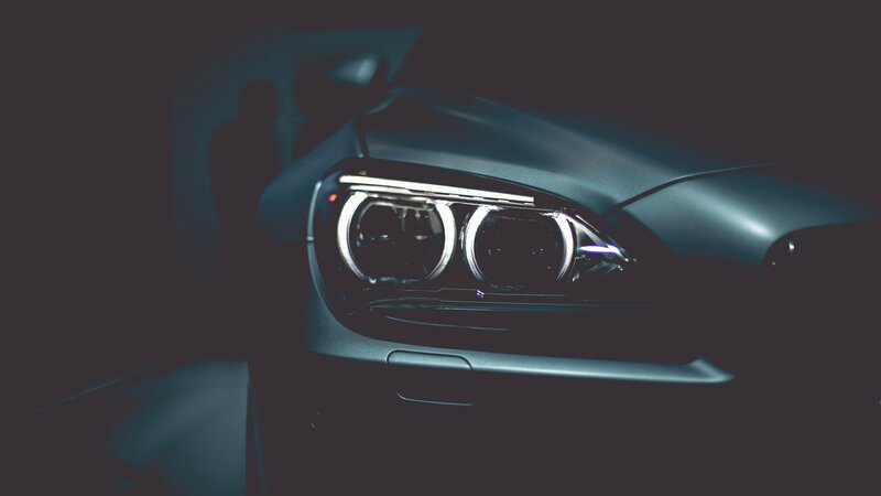 close-up of car headlights