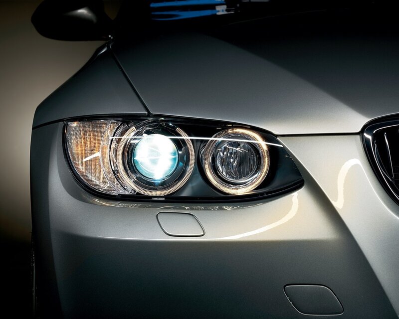 Close-up of car headlights