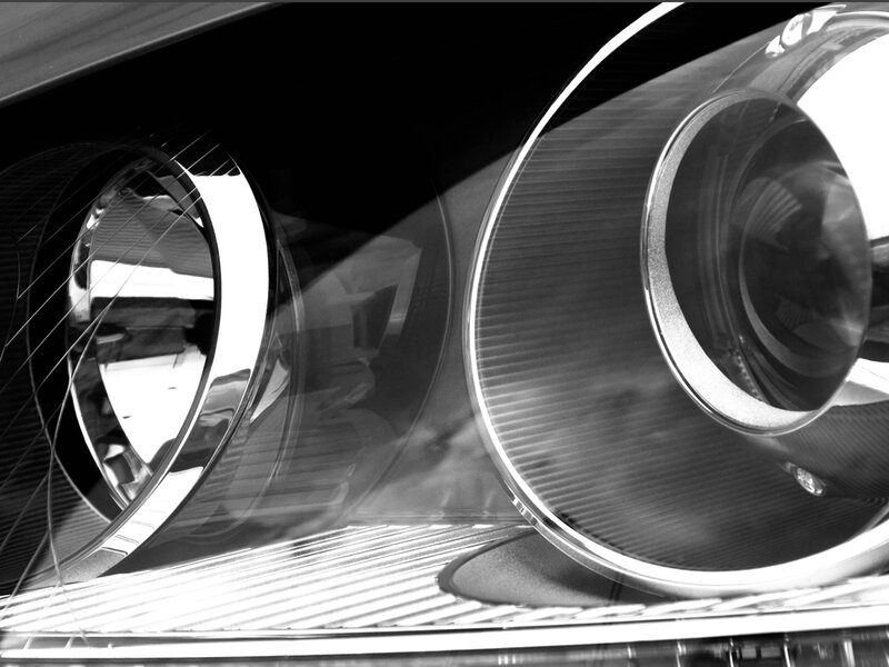 close-up of car headlights