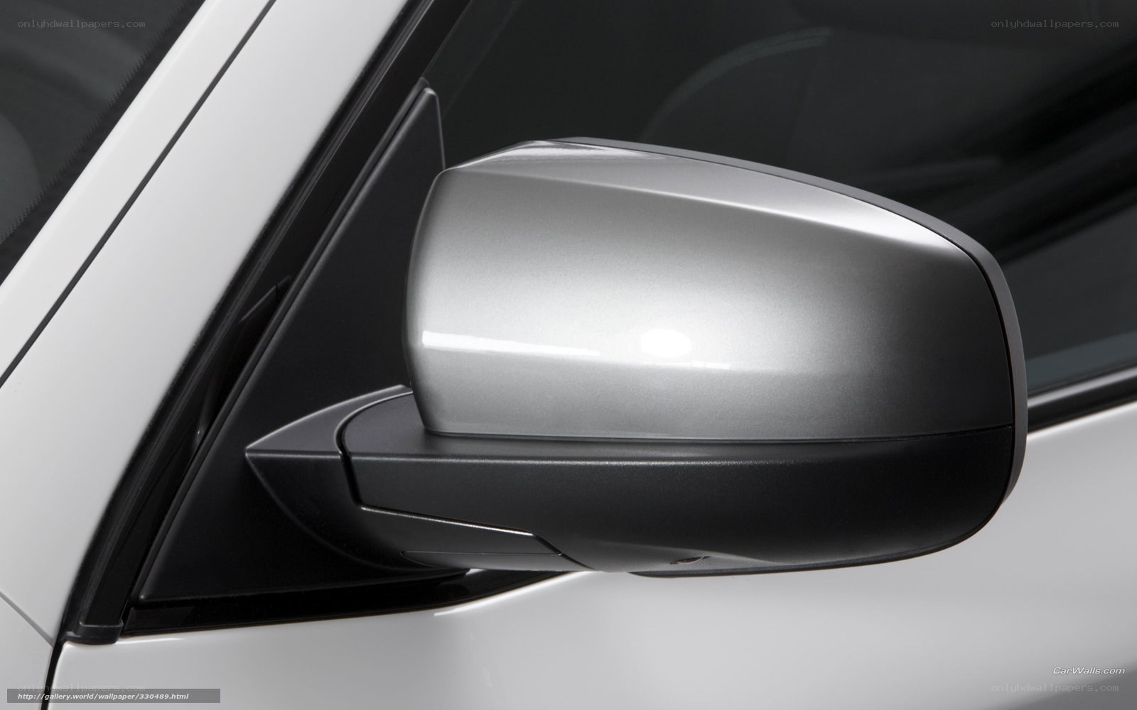 close-up of car side mirror