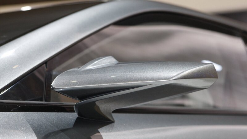 close-up of car side mirror