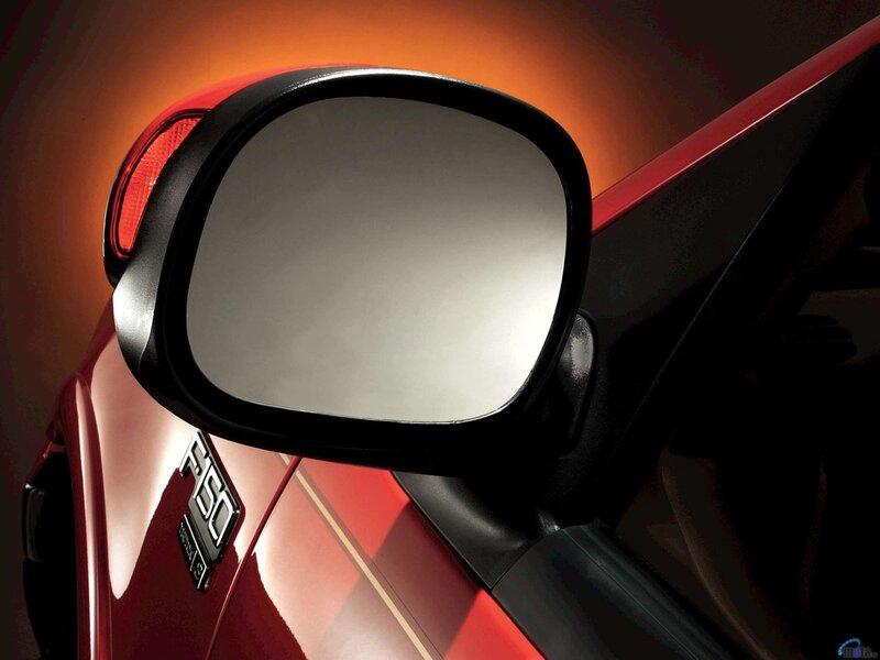 close-up of car side mirror