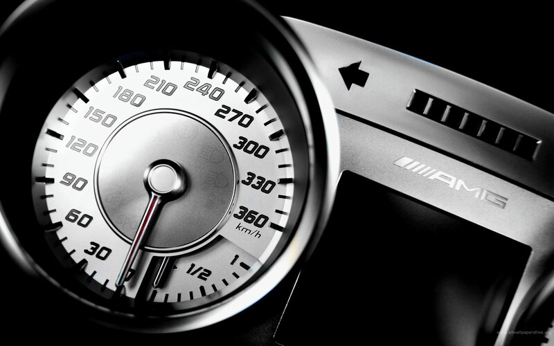 close-up of car speedometer