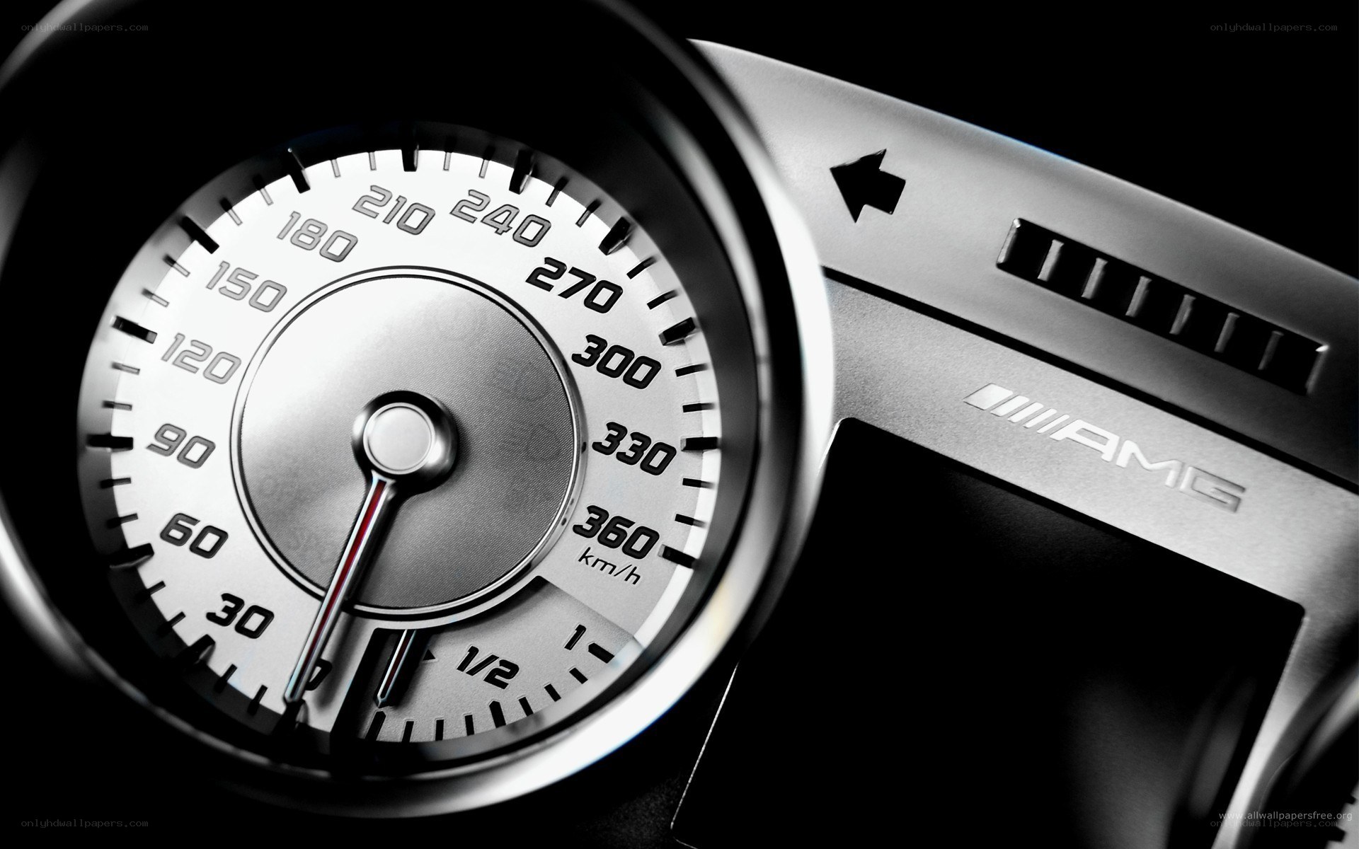 close-up of car speedometer