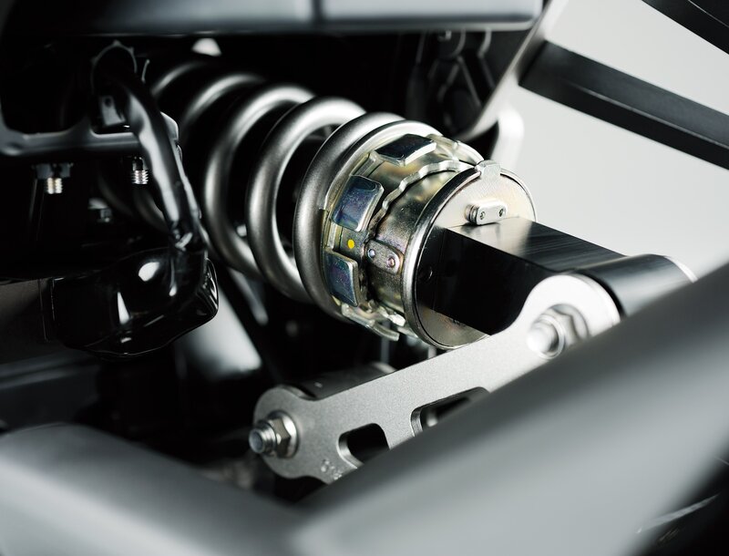 close-up of car suspension
