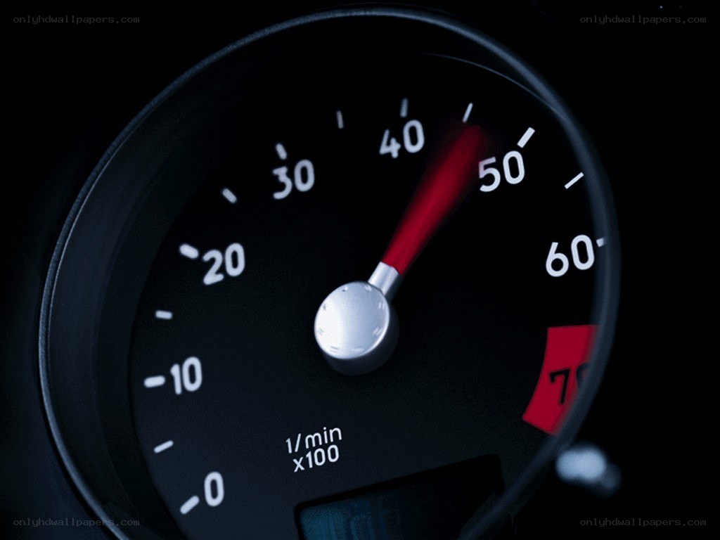 close-up of car tachometer