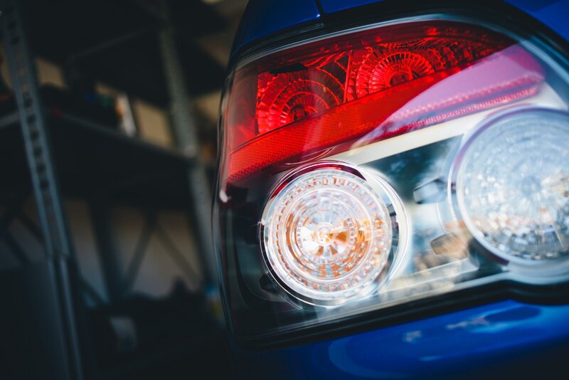 close-up of car taillight