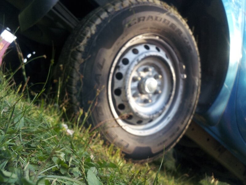 close-up of car tire