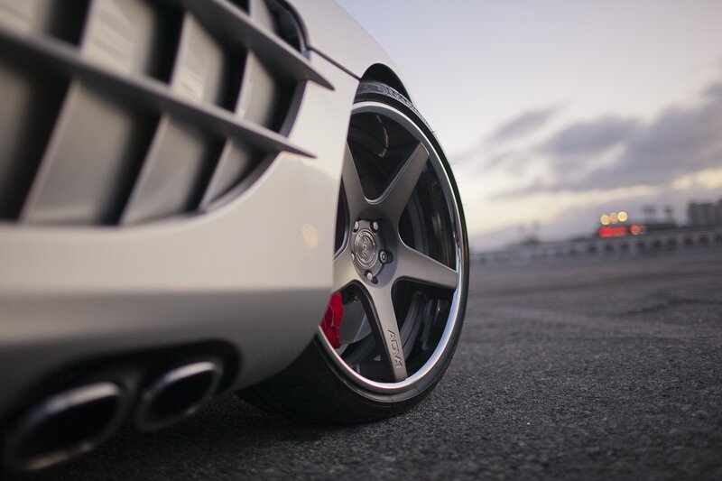 close-up of car wheel
