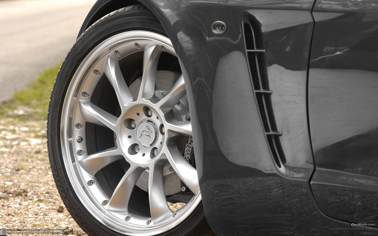 close-up of car wheel