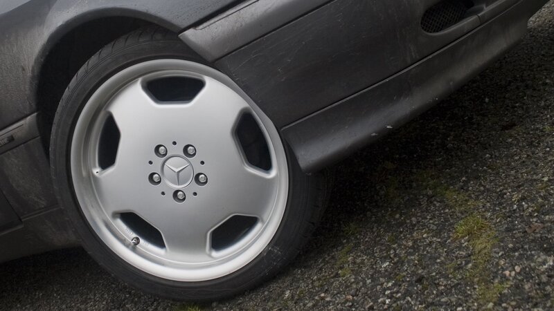 close-up of car wheel