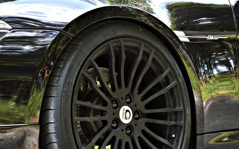 close-up of car wheel