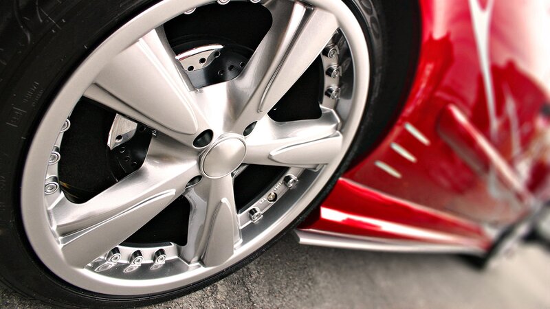 close-up of car wheel