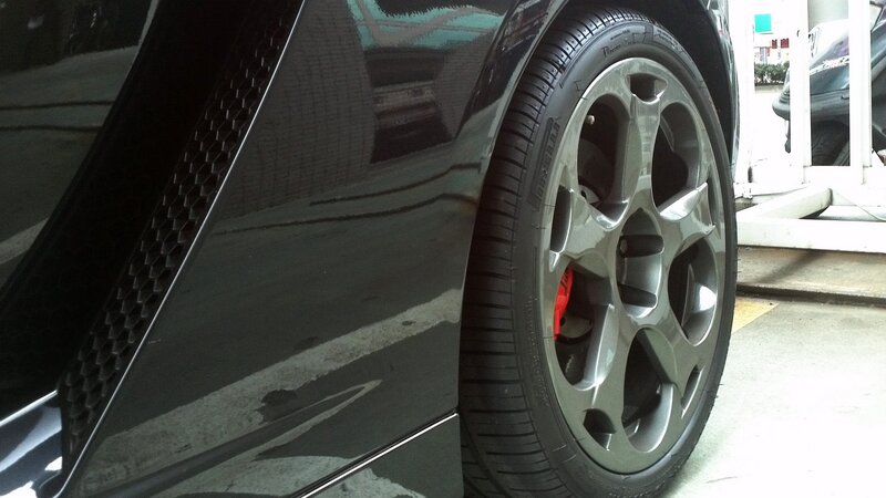 close-up of car wheel