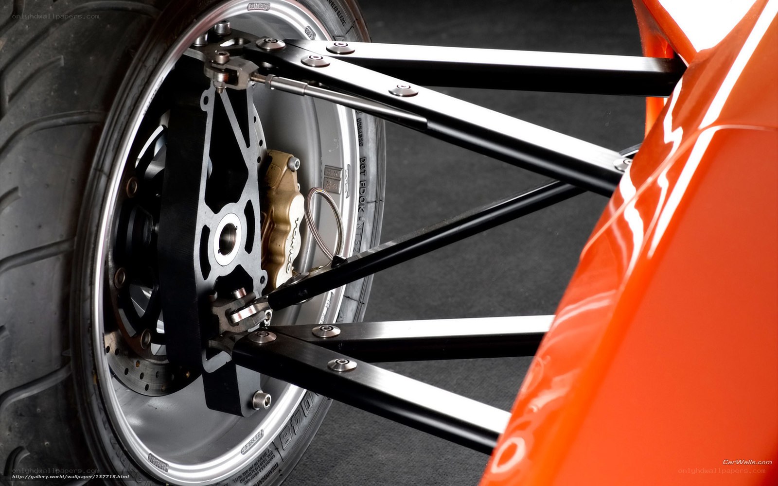 close-up of car wheel and suspension
