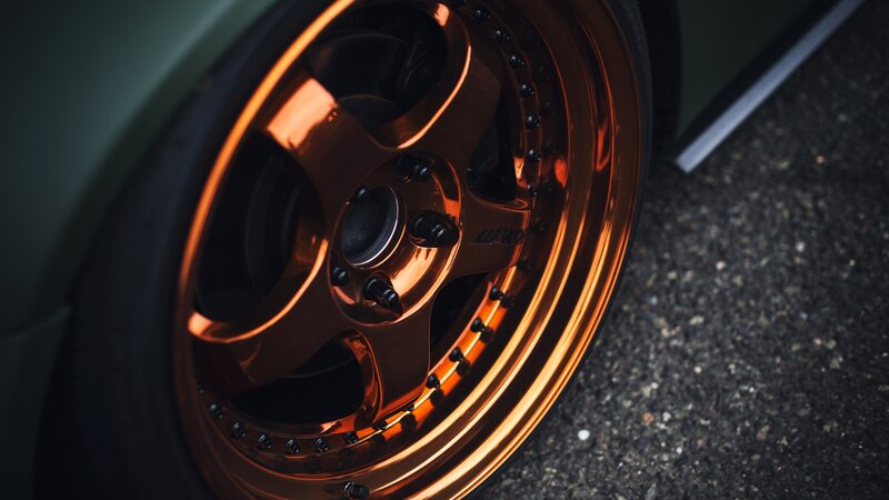 Close-up of Car Wheel — Bronze